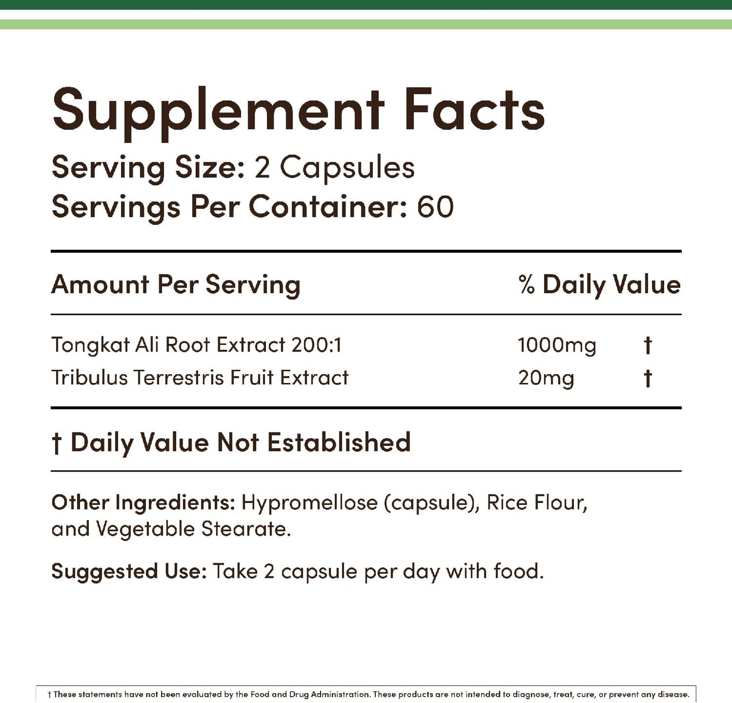 Double Wood Supplements Tongat Ali 1020mg 120 Capsules 20mg