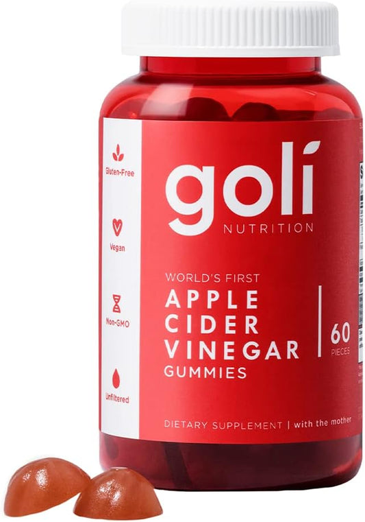 Goli Nutrition Apple Cider Vinegar 60 Vegan Gummies Vitamin B12 Non GMO Vegan